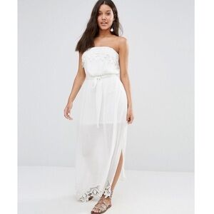 River Island Bardot maxi strapless dress medium